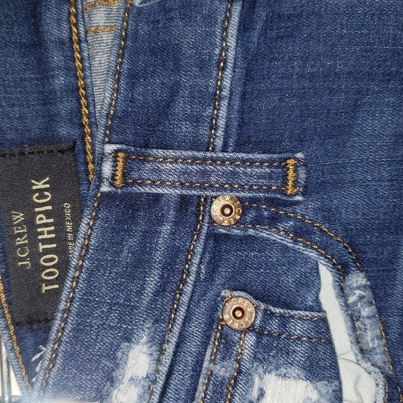 J. Crew High Distressed Toothpick Miller Wash Skinny - Picture 4 of 9